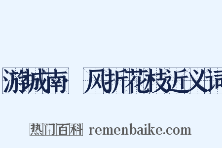 游城南·风折花枝近义词是什么意思的图片